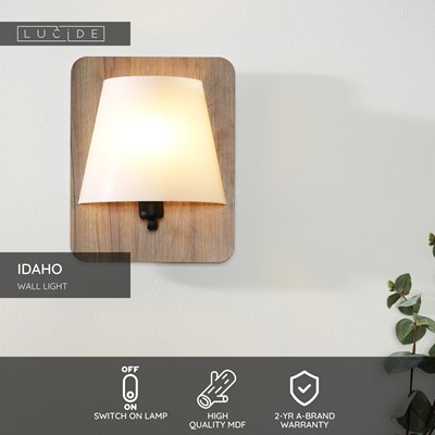 Lucide IDAHO - Wall light - 1xE14 - Brown